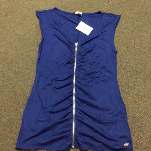 Blue guess zipper tank top - Picture 1 of 4